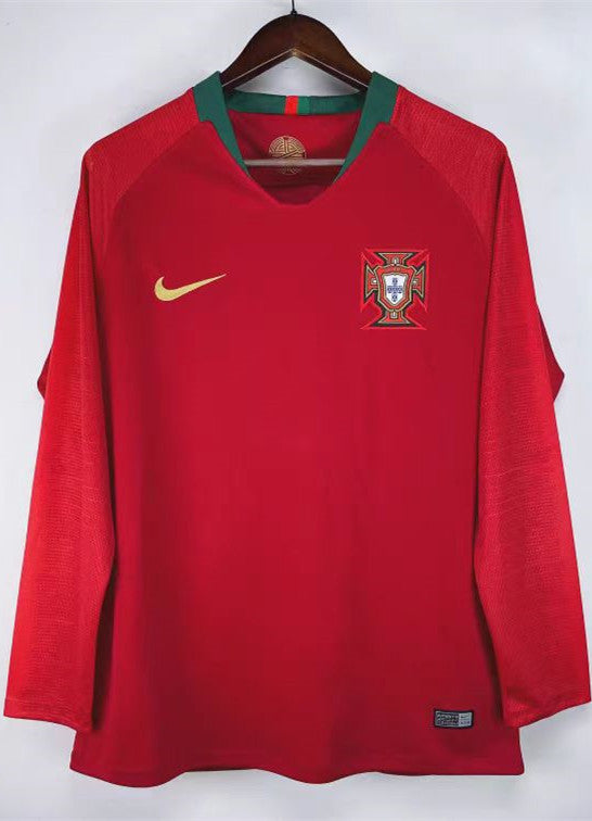 Retro 2018 Portugal Home Long Sleeve Jersey