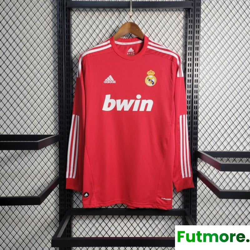Retro Long Sleeve 11/12 Real Madrid Away Red Jersey