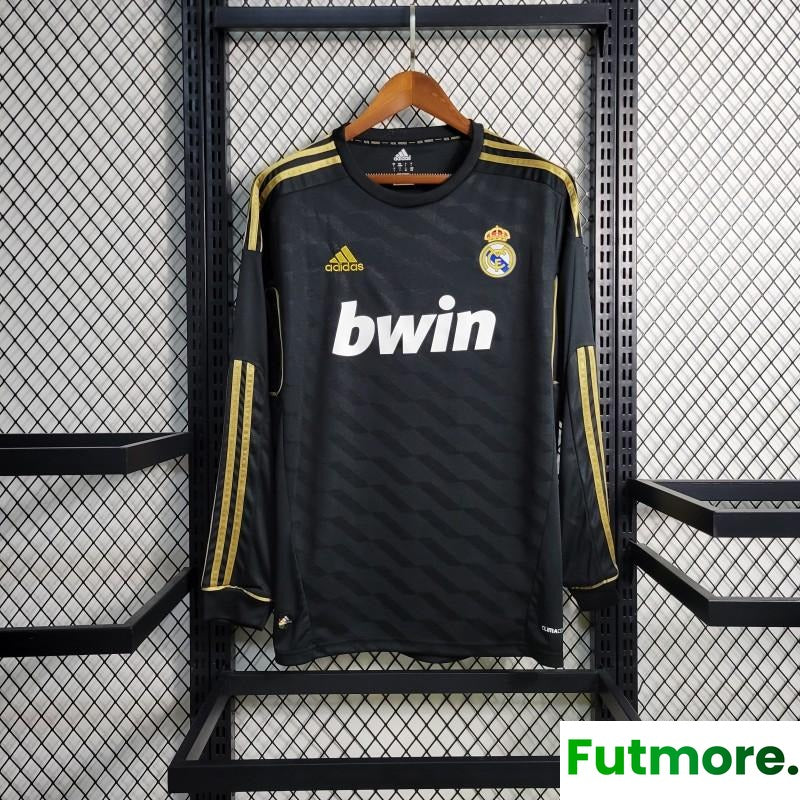 Retro Long Sleeve 2011/12 Real Madrid Away Black Jersey
