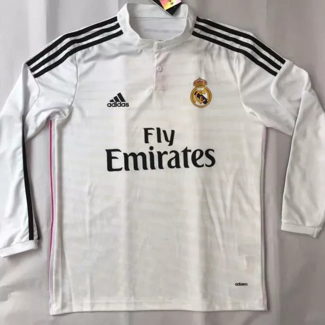 Retro 2014/15 Real Madrid Home Long Sleeve Soccer Jersey